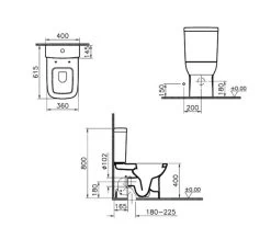 VitrA S20 White Fully Back To Wall Close Coupled WC Pan With Cistern 5 VitrA S20 White Fully Back To Wall Close Coupled WC Pan With Cistern -Bathroom Supplie Shop QS V59718 2 mn