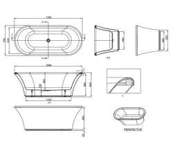 Burlington Brindley 1700mm White Soaking Bathtub With Base Skirt -Bathroom Supplie Shop QS V61955 2 mn