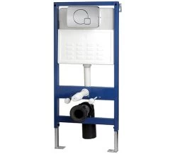 IMEX Wall Hung WC Frame System With Chrome Dual Flush Plate