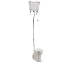 Burlington White High Level WC With Aluminium Cistern - P2 - T59 WHI