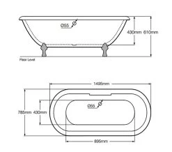 Royce Morgan Kensington White Double Ended Traditional Bath