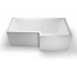 Britton Cleargreen Ecosquare 1700mm X 850mm Right Hand White Shower Bath