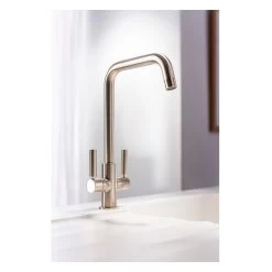 Abode Globe Quad Monobloc Kitchen Mixer Tap Brushed Nickel -Bathroom Supplie Shop abode at2143 3