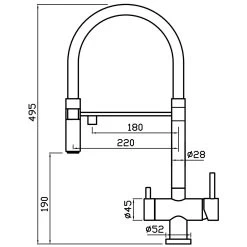 Clearwater Bellatrix Water Filter & Kitchen Mixer Tap Gun Metal -Bathroom Supplie Shop clearwater be7gm 4