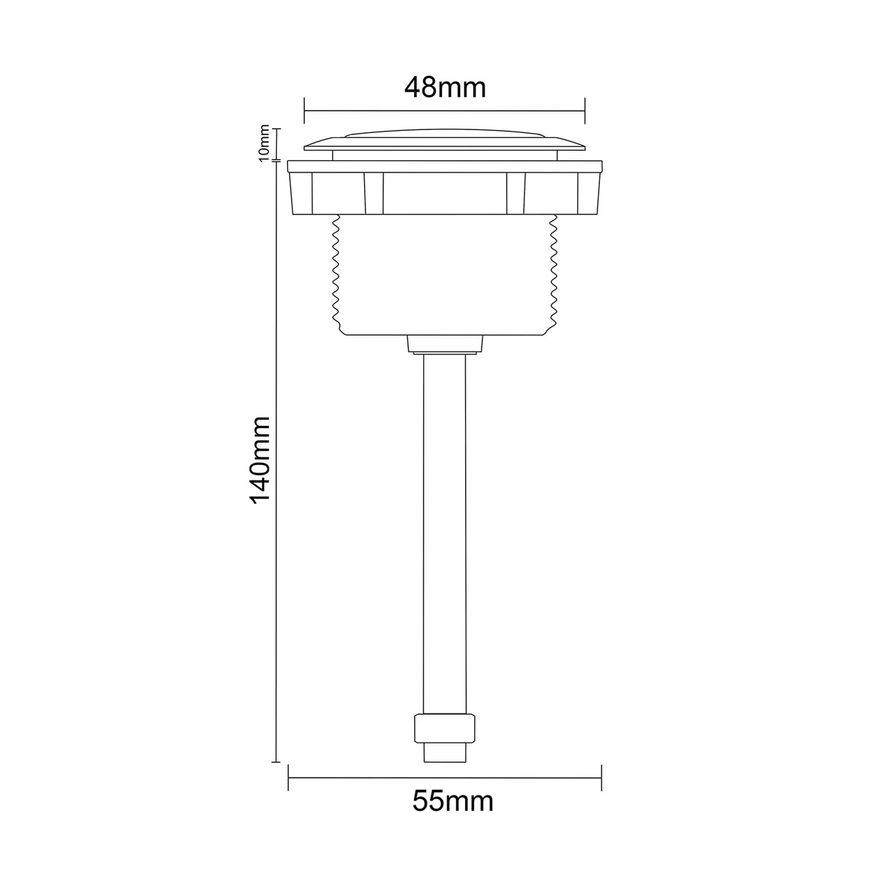 Colore Round Gunmetal Grey 48mm Dual Flush Push Button - Image 6