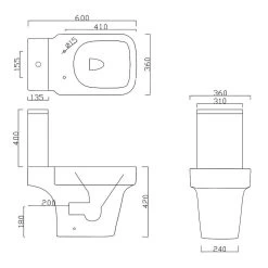 Frontline Medici Flush-To-Wall Toilet With Soft-Close Seat -Bathroom Supplie Shop frontline biqr6pansp biqr6cist biqr6seat 3