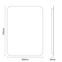 Gaia 500mm X 700mm Illuminated LED Mirror With Demister -Bathroom Supplie Shop gaia 500mm x 700mm illuminated led mirror with demister line side 34860.1652444453