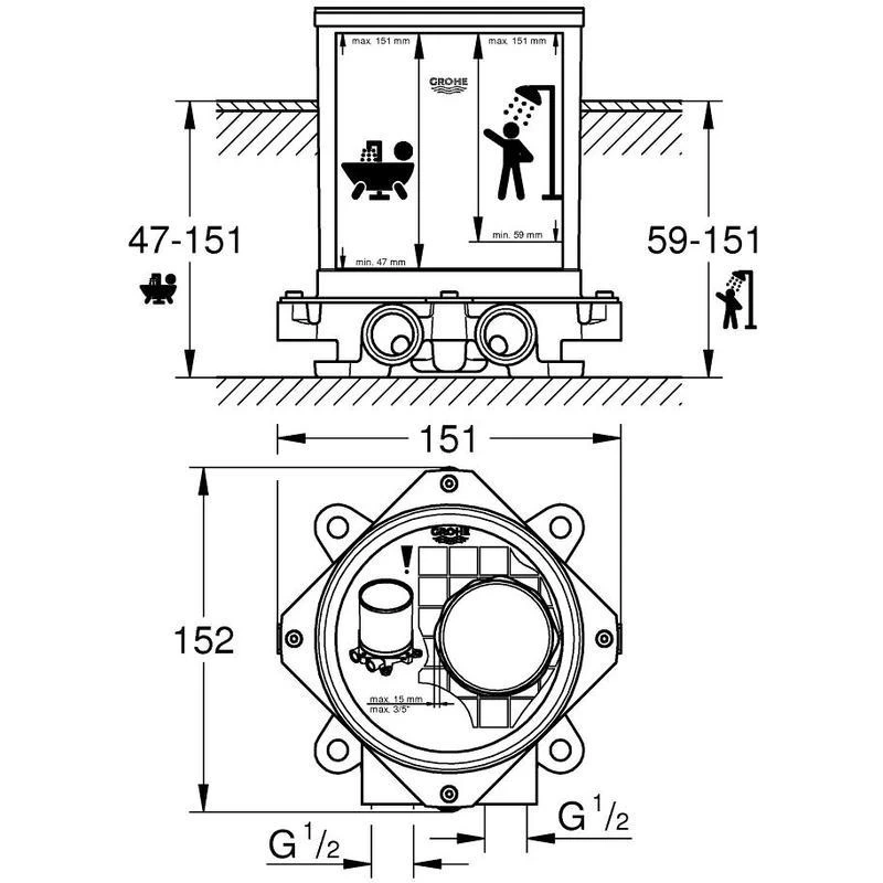 Grohe Rough-In Set 29086 2 Grohe Rough-In Set 29086 - Image 2