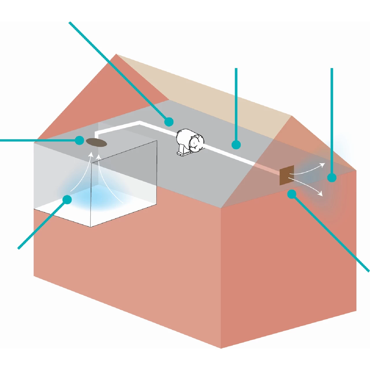 HiB Turbo Chrome Bathroom Inline Extractor Fan With Warm White LED Light - 33900 - Image 4