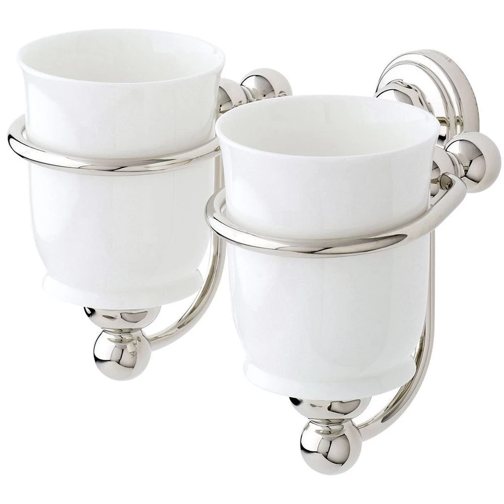 Perrin & Rowe Double Tumbler Holder Pewter 1 Perrin & Rowe Double Tumbler Holder Pewter