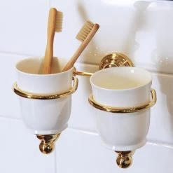 Perrin & Rowe Double Tumbler Holder Pewter 7 Perrin & Rowe Double Tumbler Holder Pewter -Bathroom Supplie Shop perrin rowe 6926pf 4