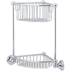 Perrin & Rowe 2 Tier Corner Basket Nickel
