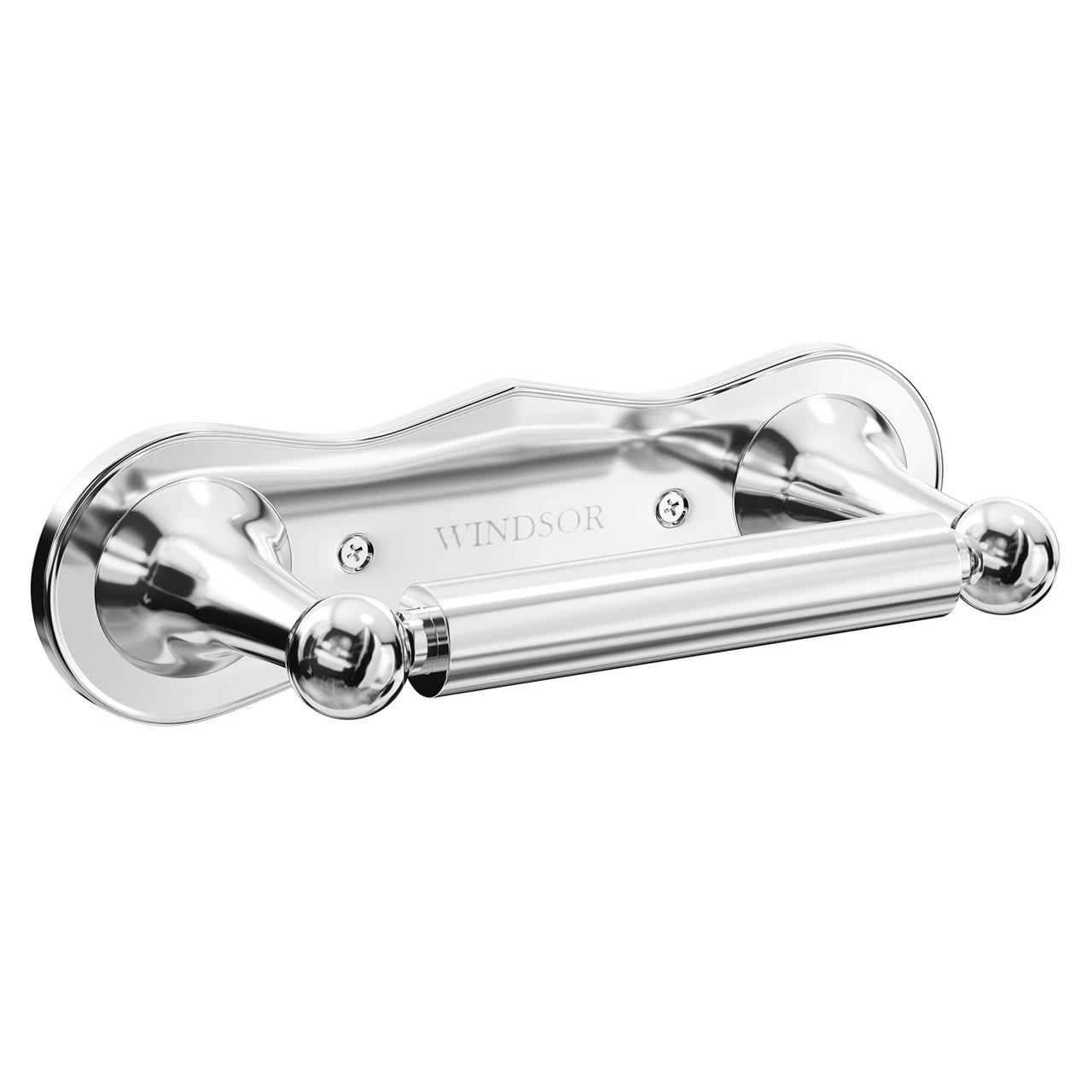 Windsor. Windsor 1930 Traditional Polished Chrome Wall Mounted Double Post Toilet Roll Holder - Image 3